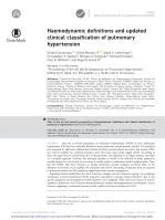 Haemodynamic definitions and updated clinical classification of pulmonary hypertension