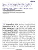 Unconventional quantum Hall effect and Berry’s phase of 2π in bilayer graphene