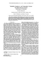 Reliability, Resiliency, and Vulnerability Criteria For Water Resource System Performance Evaluation