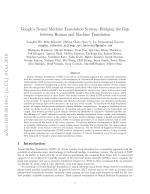 Google's Neural Machine Translation System: Bridging the Gap between Human and Machine Translation
