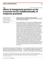 Effects of management practices on the ecosystem-service multifunctionality of temperate grasslands