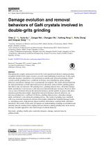 Damage evolution and removal behaviors of GaN crystals involved in double-grits grinding
