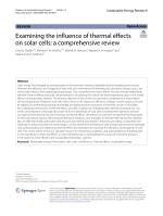 Examining the influence of thermal effects on solar cells: a comprehensive review