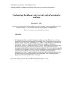 Evaluating the theory of executive dysfunction in autism