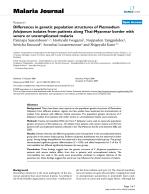 Differences in genetic population structures of Plasmodium falciparum isolates from patients along Thai-Myanmar border with severe or uncomplicated malaria