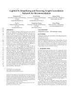 LightGCN: Simplifying and Powering Graph Convolution Network for Recommendation