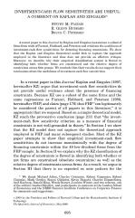 INVESTMENT-CASH FLOW SENSITIVITIES ARE USEFUL: A COMMENT ON KAPLAN AND ZINGALES*