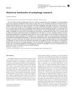 Historical landmarks of autophagy research