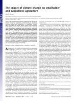 The impact of climate change on smallholder and subsistence agriculture