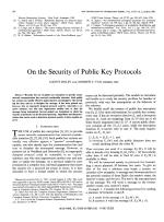 On the Security of Public Key Protocols