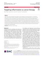 Targeting inflammation as cancer therapy
