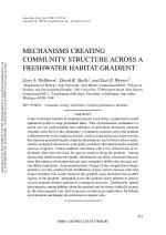 MECHANISMS CREATING COMMUNITY STRUCTURE ACROSS A FRESHWATER HABITAT GRADIENT