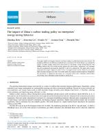 The impact of China’s carbon trading policy on enterprises’ energy-saving behavior