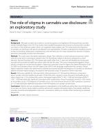 The role of stigma in cannabis use disclosure: an exploratory study