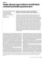 Single-photon superradiance in individual caesium lead halide quantum dots