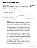 Bias in error estimation when using cross-validation for model selection