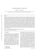 Coevolutionary games – a mini review
