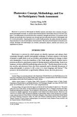 Photovoice: Concept, Methodology, and Use for Participatory Needs Assessment