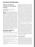 Albumin: Biochemical Properties and Therapeutic Potential
