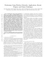 Positioning Using Wireless Networks: Applications, Recent Progress and Future Challenges