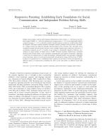 Responsive Parenting: Establishing Early Foundations for Social, Communication, and Independent Problem-Solving Skills