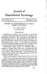 STUDIES OF INTERFERENCE IN SERIAL VERBAL REACTIONS