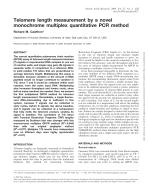Telomere length measurement by a novel monochrome multiplex quantitative PCR method