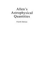 Allen's Astrophysical Quantities