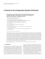 A Tutorial on Text-Independent Speaker Verification