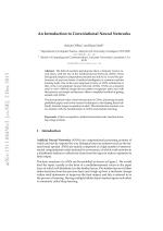 An Introduction to Convolutional Neural Networks
