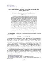 HIGH-DIMENSIONAL GRAPHS AND VARIABLE SELECTION WITH THE LASSO