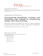 Automatically identifying, counting, and describing wild animals in camera-trap images with deep learning