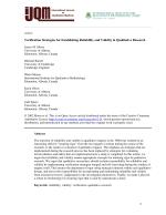 Verification Strategies for Establishing Reliability and Validity in Qualitative Research