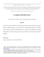 A Graphene Field Effect Device