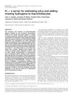 H++: a server for estimating pKas and adding missing hydrogens to macromolecules