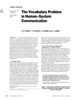 The Vocabulary Problem in Human-System Communication