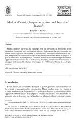 Market efficiency, long-term returns, and behavioral finance
