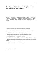 Free-Space distribution of entanglement and single photons over 144 km