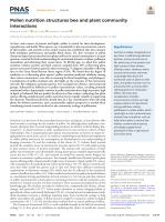 Pollen nutrition structures bee and plant community interactions