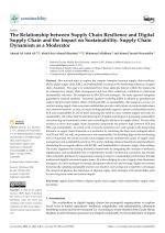 The Relationship between Supply Chain Resilience and Digital Supply Chain and the Impact on Sustainability: Supply Chain Dynamism as a Moderator