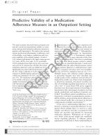 Predictive Validity of a Medication Adherence Measure in an Outpatient Setting