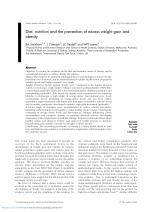 Diet, nutrition and the prevention of excess weight gain and obesity