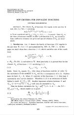 NEW CRITERIA FOR UNIVALENT FUNCTIONS