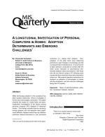 A Longitudinal Investigation of Personal Computers in Homes: Adoption Determinants and Emerging Challenges