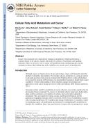 Cellular Fatty Acid Metabolism and Cancer