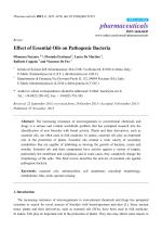Effect of Essential Oils on Pathogenic Bacteria