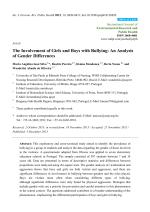 The Involvement of Girls and Boys with Bullying: An Analysis of Gender Differences