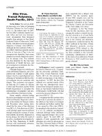 Zika Virus, French Polynesia, South Pacific, 2013