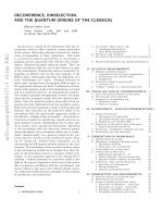 DECOHERENCE, EINSELECTION, AND THE QUANTUM ORIGINS OF THE CLASSICAL