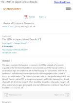 The 1990s in Japan: A lost decade
